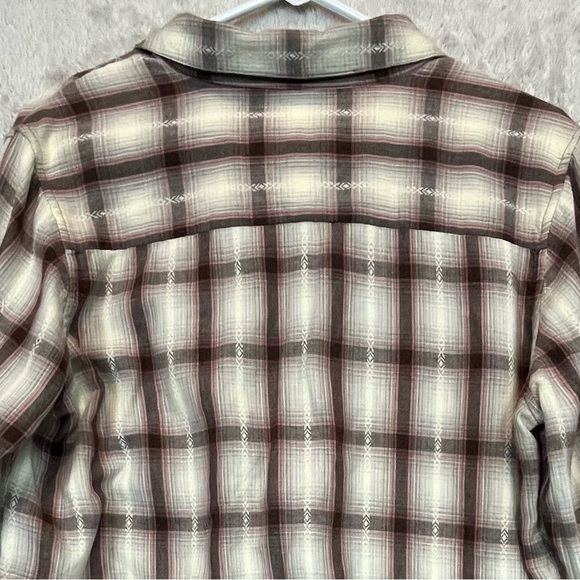 Ryan Michael Brown Cream Plaid Tunic Size Large Western Cowgirl Collared Navajo - Picture 11 of 15